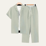The Dervio Men’s Linen Two Piece Set – Lightweight Button-Up Shirt & Relaxed Pants