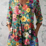 Nora | Long Blouse with V-Neck