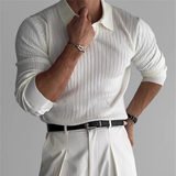 The Verona Men’s V Neck Jacquard Knit Polo Shirt
