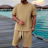 The Parma Men’s Summer Jacquard Set – T-Shirt and Shorts