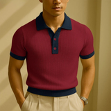 The Monferrato Men’s Patchwork Knit Polo T-Shirt
