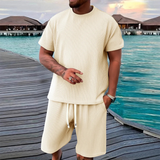 The Parma Men’s Summer Jacquard Set – T-Shirt and Shorts