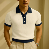The Monferrato Men’s Patchwork Knit Polo T-Shirt