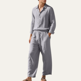 The Cumberland Men’s Linen Shirt & Wide Leg Pants Set – Casual Beach Outfit