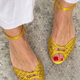 ISADORA INTERLACED GOLD SANDALS