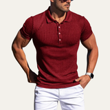 The Firenze Men’s Stretch Ribbed Summer Polo Shirt