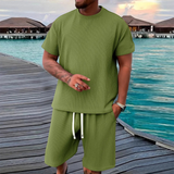 The Parma Men’s Summer Jacquard Set – T-Shirt and Shorts