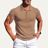 The Firenze Men’s Stretch Ribbed Summer Polo Shirt