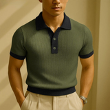 The Monferrato Men’s Patchwork Knit Polo T-Shirt