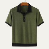 The Monferrato Men’s Patchwork Knit Polo T-Shirt