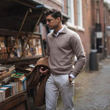 The Venice Cotton V Neck Polo Shirt for Men - Old Money Style