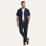 The Dervio Men’s Linen Two Piece Set – Lightweight Button-Up Shirt & Relaxed Pants
