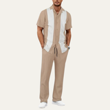 The Chianti Men’s Trendy Striped 2 Piece Outfit Set – Shirt and Pants