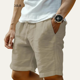 The Glenmore Lane Men’s Elastic Waist Linen Shorts with Pockets