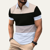 The Bergamo Men’s Casual Colour Block Summer Polo Shirt