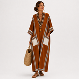 Nadia Ethnic Terracotta Caftan
