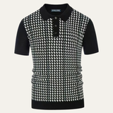The Amarone Men’s Contrast Pattern Knit Polo Shirt
