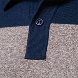 The Latina Men’s Cotton Button-Up Striped Knit Polo Sweater