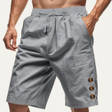 The Ashbury Men’s Casual Button Detail Drawstring Summer Shorts