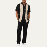 The Chianti Men’s Trendy Striped 2 Piece Outfit Set – Shirt and Pants