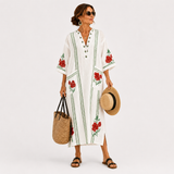 Elena White Roses Caftan