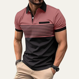 The Trieste Men’s Trendy Slim Fit Striped Polo Shirt