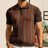 The Amarone Men’s Contrast Pattern Knit Polo Shirt