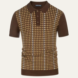 The Amarone Men’s Contrast Pattern Knit Polo Shirt