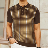 The Amarone Men’s Contrast Pattern Knit Polo Shirt