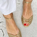 ISADORA INTERLACED GOLD SANDALS