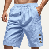 The Ashbury Men’s Casual Button Detail Drawstring Summer Shorts