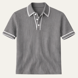 The Moscova Men’s Ribbed Knit Business Polo Shirt