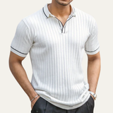 The Moscova Men’s Ribbed Knit Business Polo Shirt