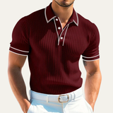 The Moscova Men’s Ribbed Knit Business Polo Shirt