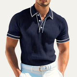The Moscova Men’s Ribbed Knit Business Polo Shirt