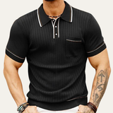 The Moscova Men’s Ribbed Knit Business Polo Shirt