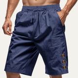 The Ashbury Men’s Casual Button Detail Drawstring Summer Shorts