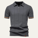 The San Marino Men’s Zip Up Slim Fit Polo Shirt