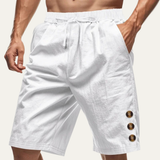 The Ashbury Men’s Casual Button Detail Drawstring Summer Shorts