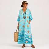 Lucía Turquoise Navy Caftan