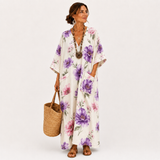 Inés White Floral Caftan