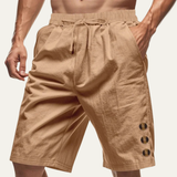 The Ashbury Men’s Casual Button Detail Drawstring Summer Shorts