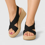 Bellany - Crossed Wedge Sandals