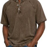 Lucas - Vintage Button-Up T-Shirt for Men