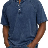 Pierre - Vintage Button T-Shirt for Men