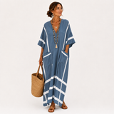Leila Blue Striped Caftan