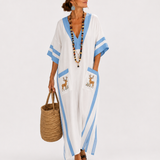White Striped Caftan