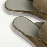 Olive Suède Yacht Mule