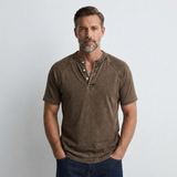 Lucas - Vintage Button-Up T-Shirt for Men