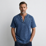 Pierre - Vintage Button T-Shirt for Men